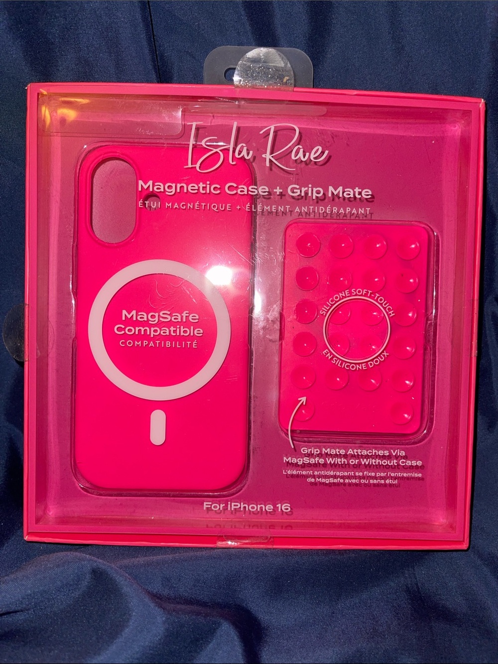 Isla Rae Magnetic Case & Grip Mate— Hot Pink